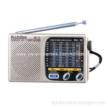 FM/TV1/TV2/MW/SW1-8 12-band Radio, Powered by AA 1.5 x 2 Batteries, Sized 1307 x 78 x 29mmNew